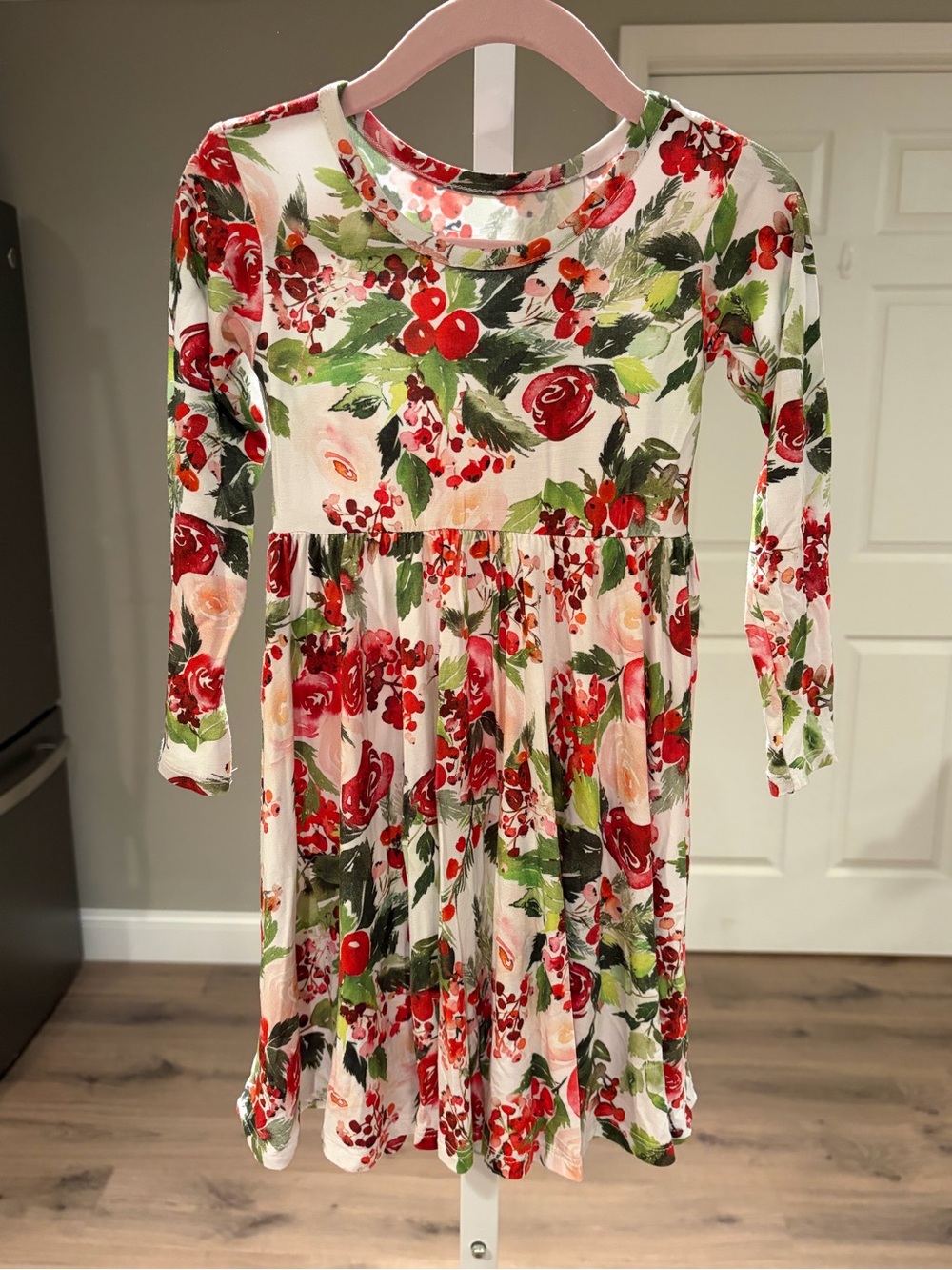 Posh Peanut Beatrix Long Sleeve Twirl Dress, 2T, Holiday